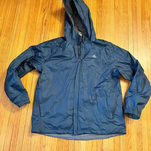 Nike ACG Jacket Mens XL Fit Storm Vintage Windbreaker Blue Hooded Nylon Rain - Picture 1 of 8